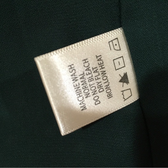 Max Studios printed Green Surplice Wrap midi Dress long sleeve Size M New - Picture 4 of 7